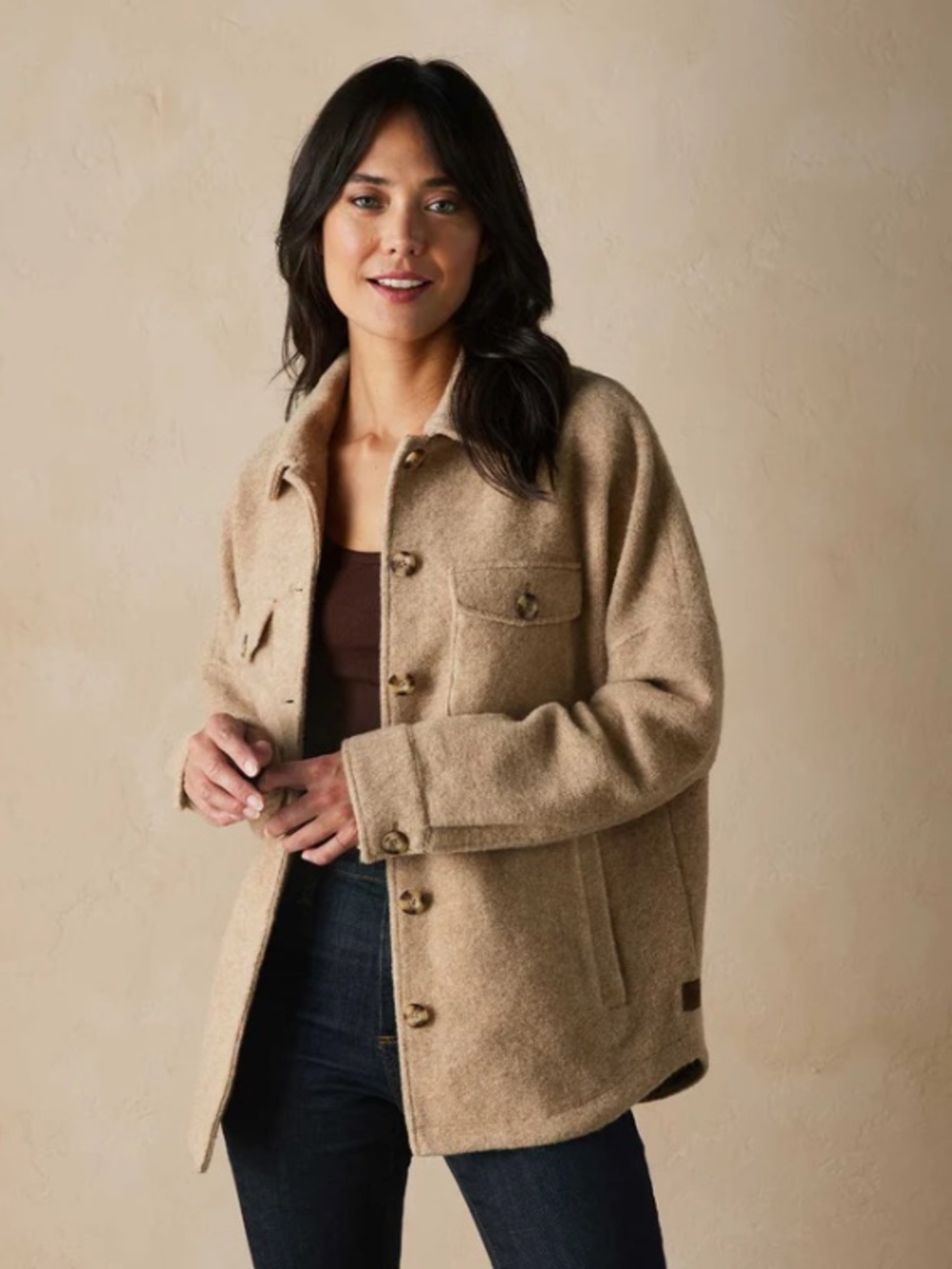 Logan Ski Lodge Jacket NWT - Tan Wool Jacket